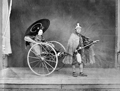 Geisha in a Rickshaw by Japanese Photographer